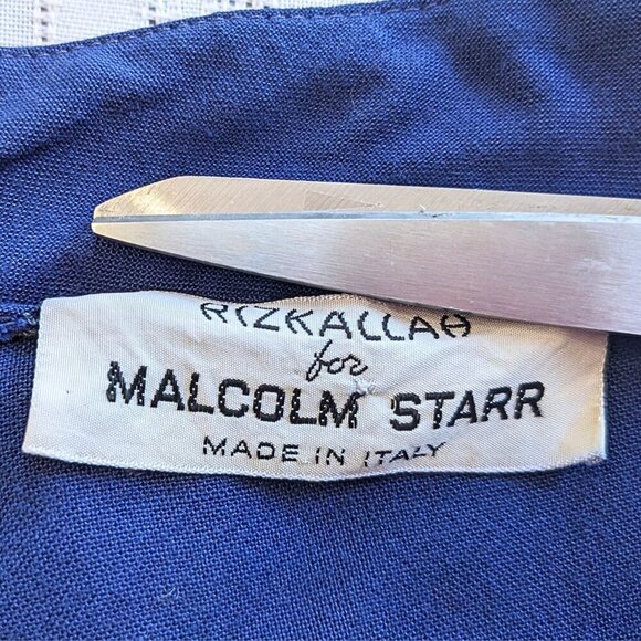 Vintage 70s RIZKALLAH for MALCOLM STARR Bold Retro LS Maxi Day Shirtdress Size S - Picture 3 of 7